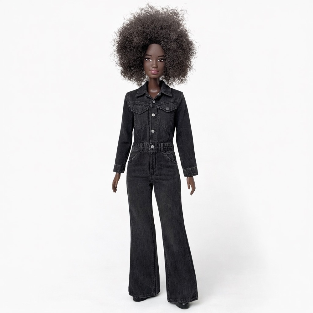 Levi’s Black Denim Jumpsuit Size 23 – 100% Cotton – Wide Leg – No Stretch – Nwot